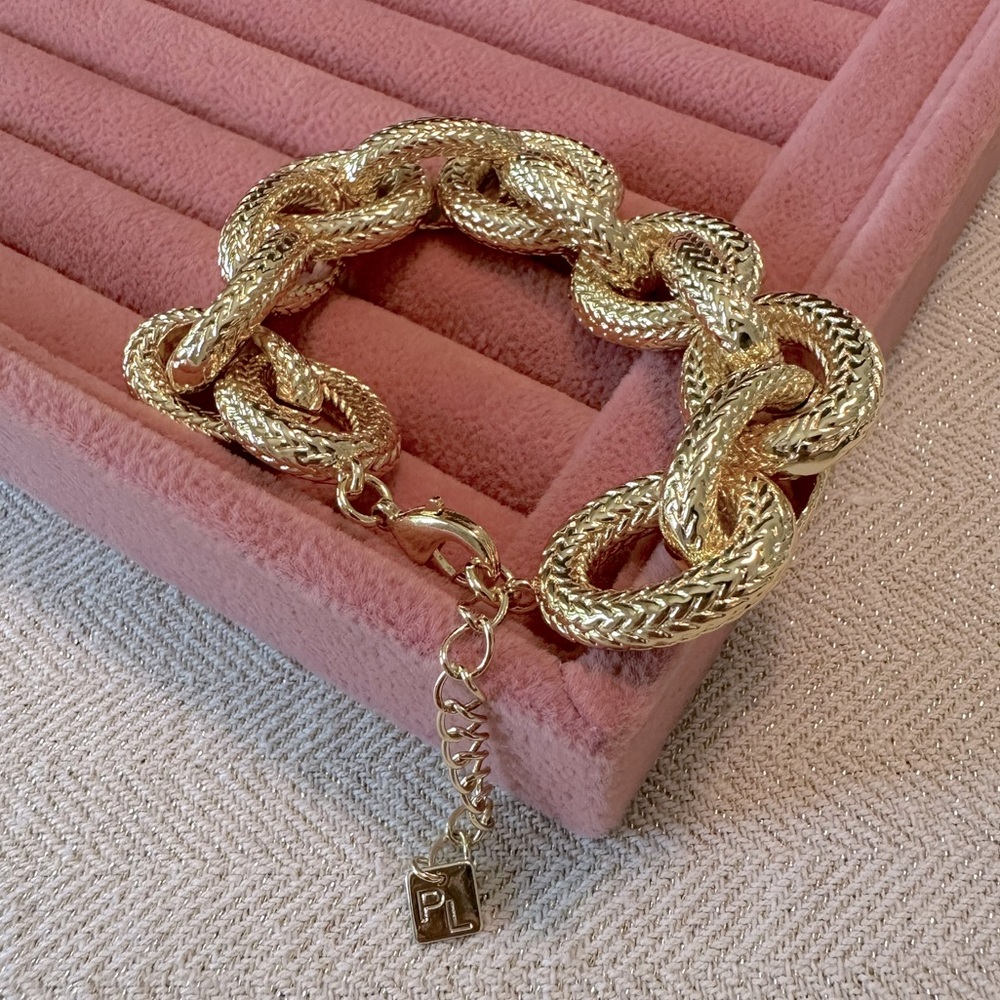 NWOT Chunky Gold Link Bracelet Park Lane Jewelry Collette Retired Unisex Heavy - Picture 11 of 11